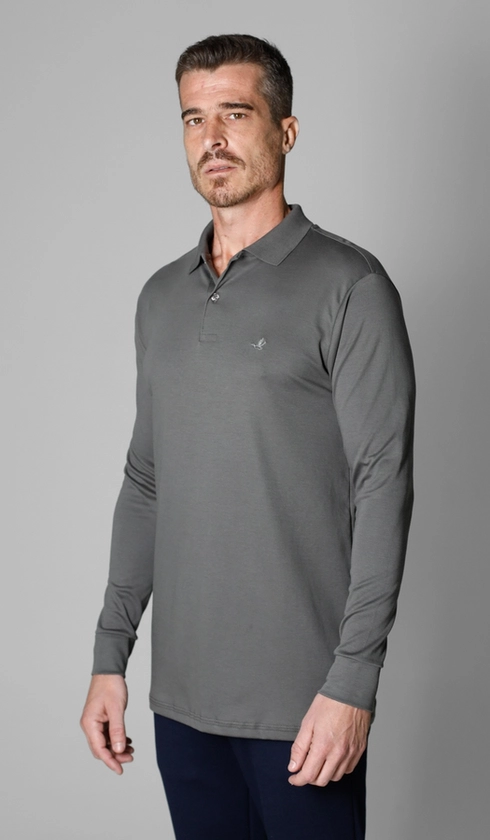 Polo Manga Longa Lisa Superior Cotton