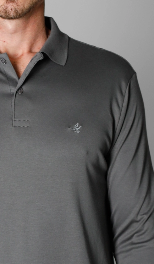 Polo Manga Longa Lisa Superior Cotton