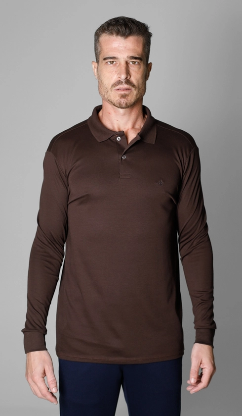 Polo Manga Longa Lisa Superior Cotton