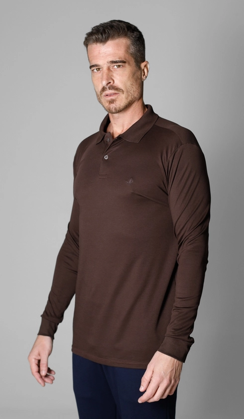 Polo Manga Longa Lisa Superior Cotton