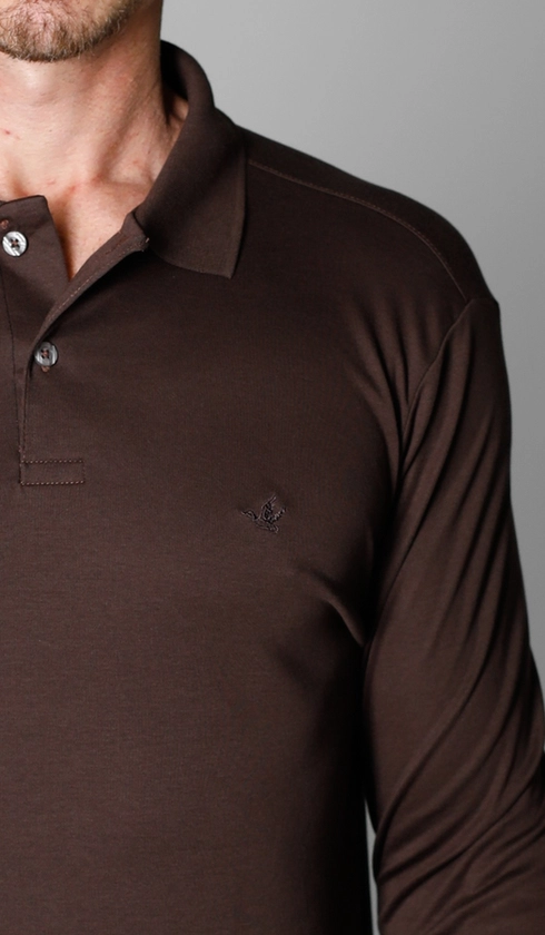 Polo Manga Longa Lisa Superior Cotton