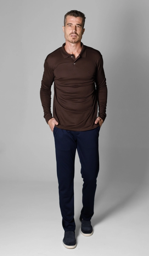 Polo Manga Longa Lisa Superior Cotton