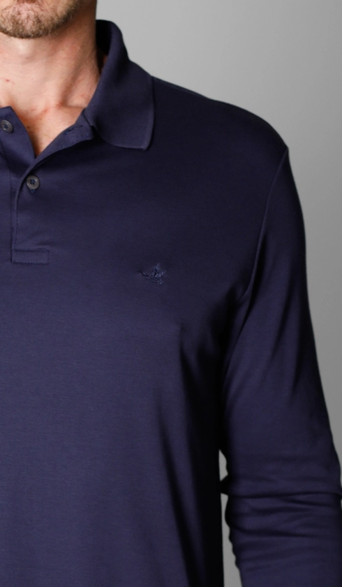 Polo Manga Longa Lisa Superior Cotton