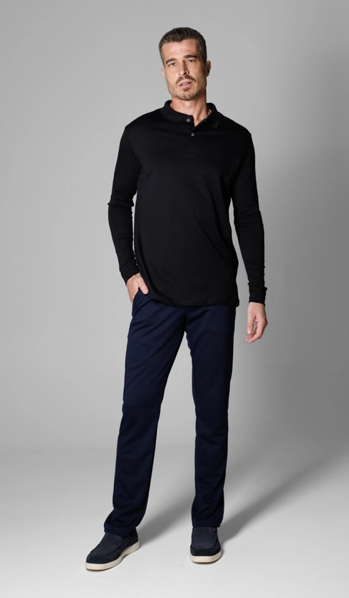 Polo Manga Longa Lisa Superior Cotton