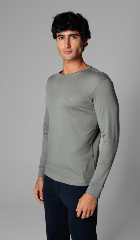 T-Shirt Manga Longa Lisa Superior Cotton