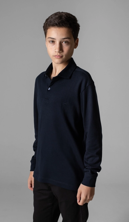 Polo Manga Longa Suedine