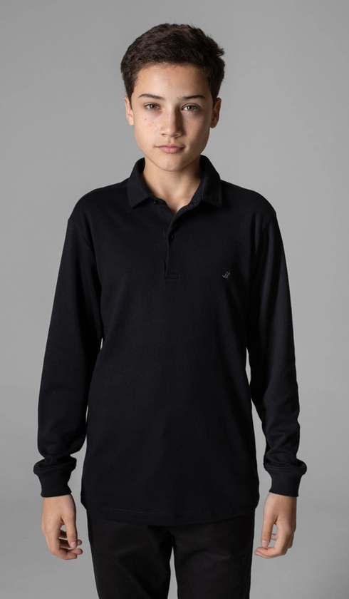 Polo Manga Longa Suedine