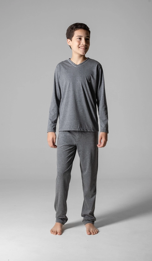 Pijama Longo Gola V ½ Malha