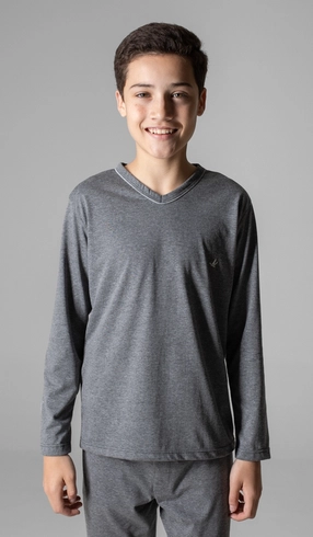 Pijama Longo Gola V ½ Malha
