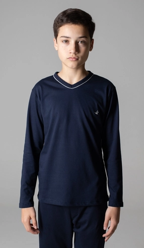 Pijama Longo Gola V ½ Malha