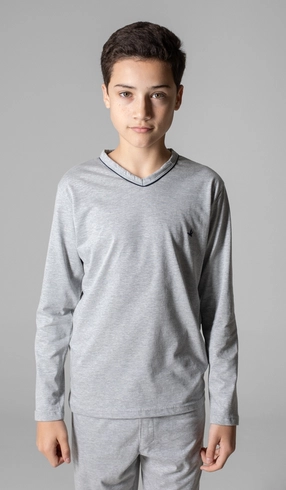 Pijama Longo Gola V ½ Malha