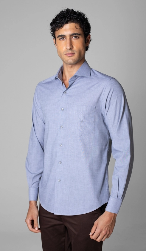 Camisa Manga Longa Lisa Fio a Fio