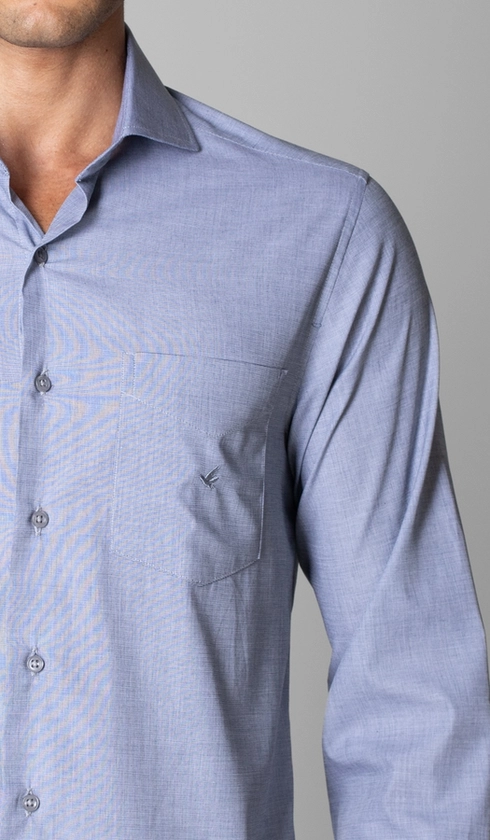 Camisa Manga Longa Lisa Fio a Fio
