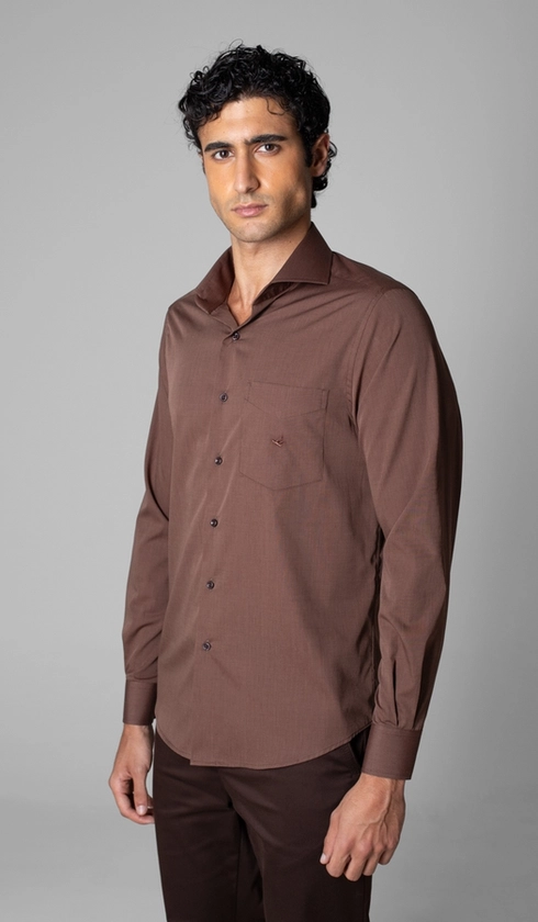 Camisa Manga Longa Lisa Fio a Fio