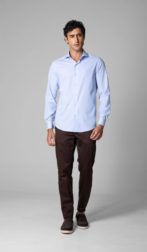 Camisa Manga Longa Lisa Fio a Fio