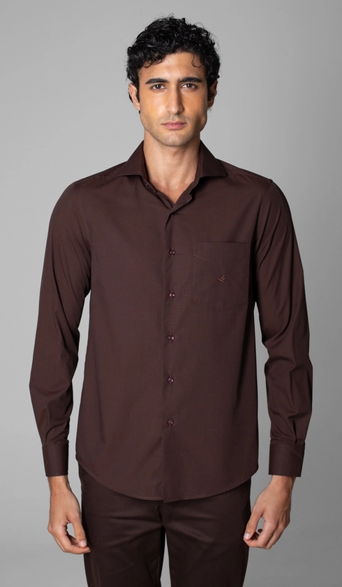 Camisa Manga Longa Lisa Fio a Fio