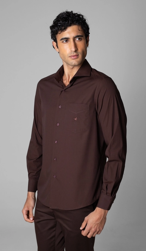 Camisa Manga Longa Lisa Fio a Fio