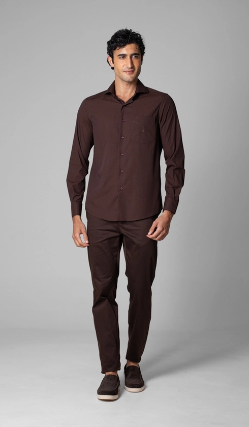 Camisa Manga Longa Lisa Fio a Fio