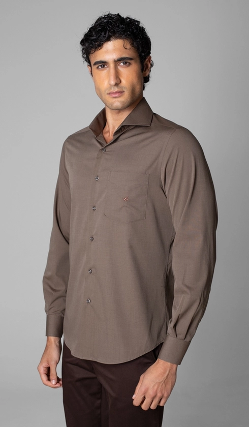 Camisa Manga Longa Lisa Fio a Fio