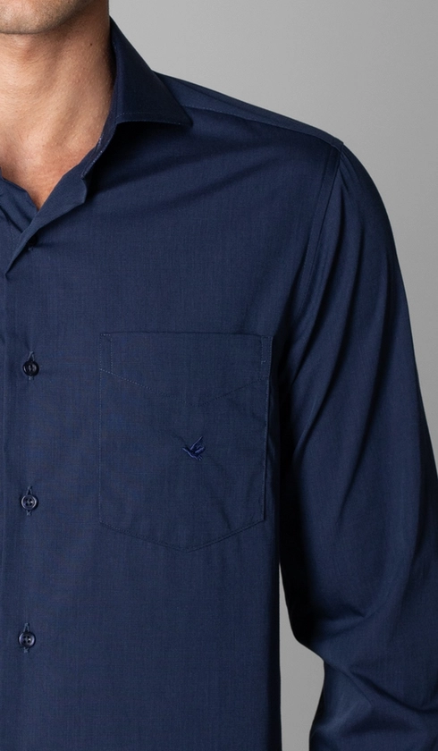 Camisa Manga Longa Lisa Fio a Fio