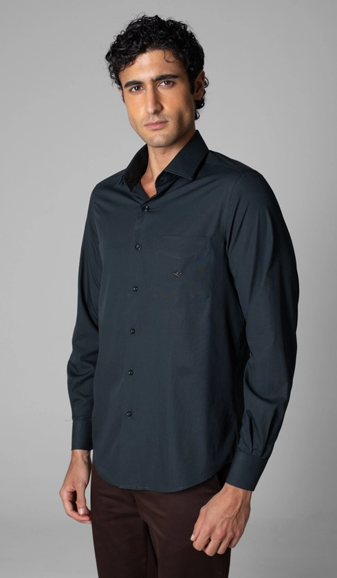 Camisa Manga Longa Lisa Fio a Fio
