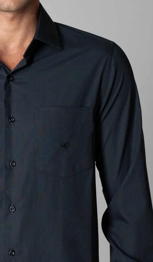 Camisa Manga Longa Lisa Fio a Fio