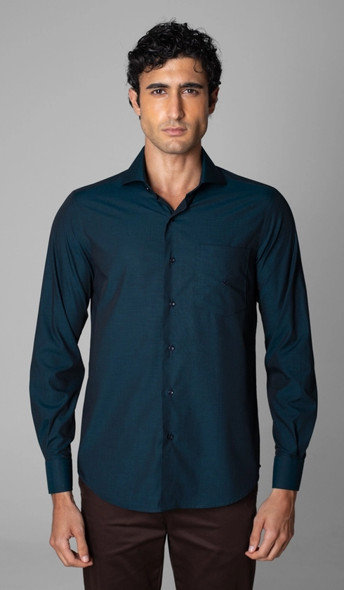Camisa Manga Longa Lisa Fio a Fio