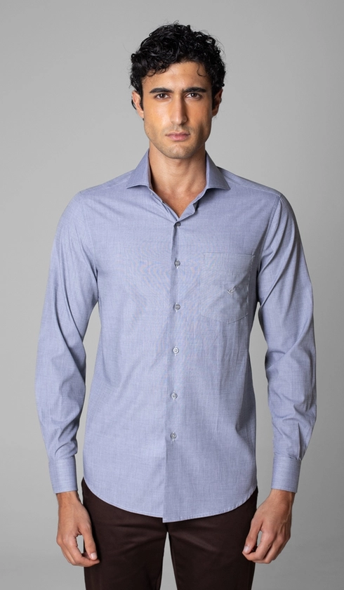 Camisa Manga Longa Lisa Fio a Fio