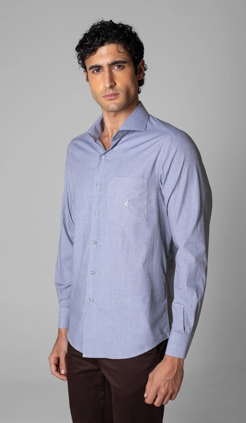 Camisa Manga Longa Lisa Fio a Fio