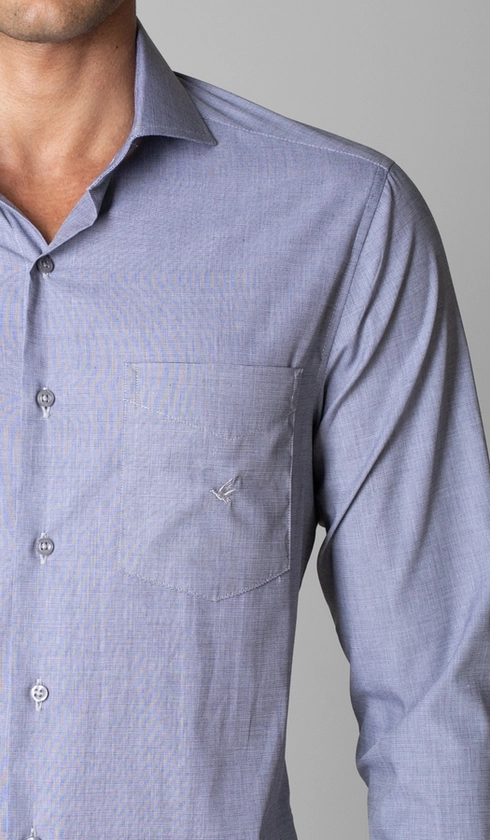 Camisa Manga Longa Lisa Fio a Fio