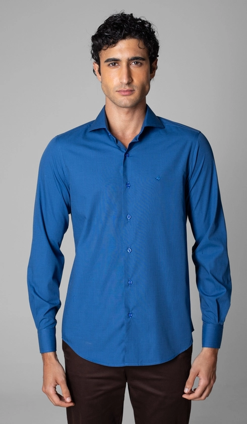 Camisa Manga Longa Lisa Fio a Fio