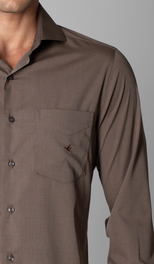 Camisa Manga Longa Lisa Fio a Fio