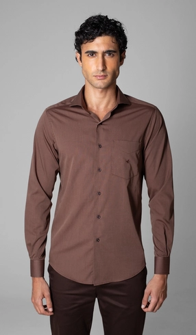 Camisa Manga Longa Lisa Fio a Fio