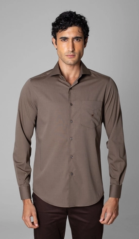 Camisa Manga Longa Lisa Fio a Fio