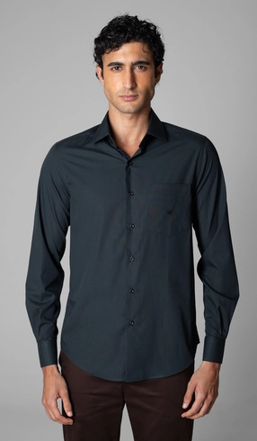 Camisa Manga Longa Lisa Fio a Fio