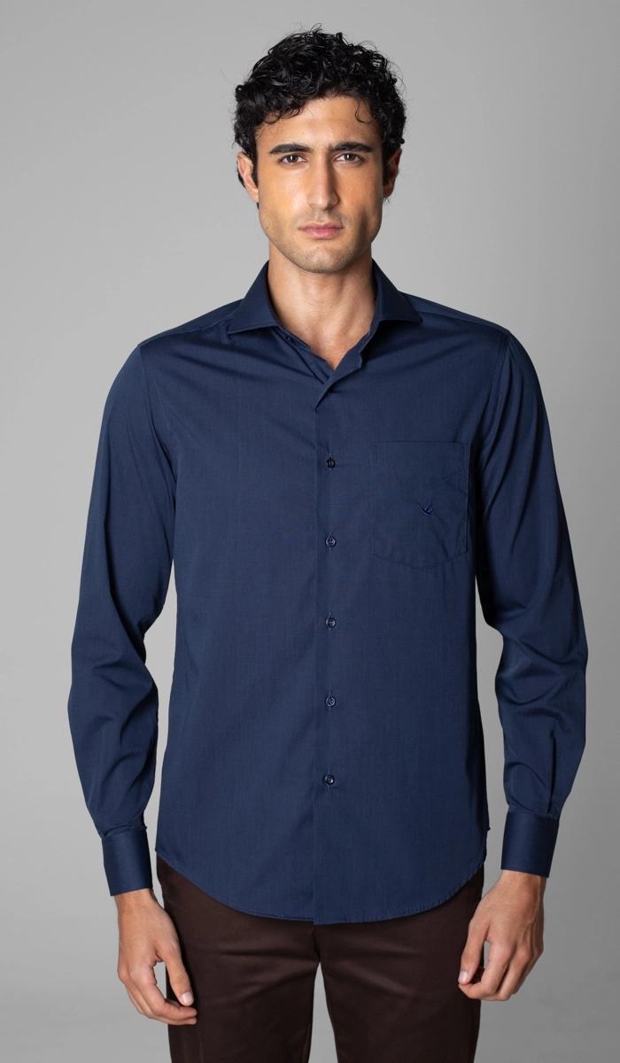 Camisa Manga Longa Lisa Fio A Fio — Brooksfield