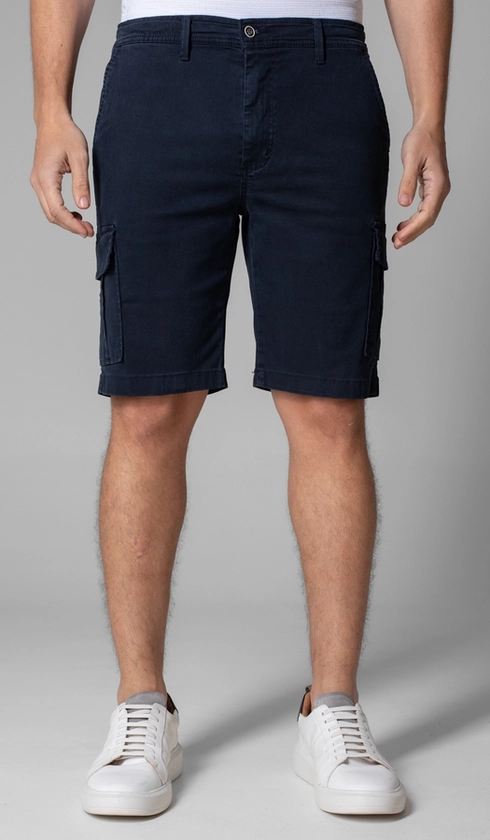 Bermuda Sarja Bolso Faca Cargo com Elástico