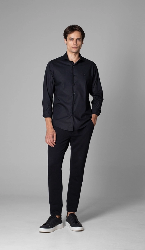 Camisa Manga Longa Lisa Slim Stretch