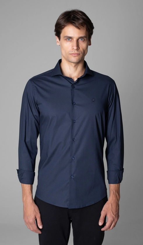 Camisa Manga Longa Lisa Slim Stretch