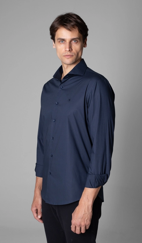 Camisa Manga Longa Lisa Slim Stretch