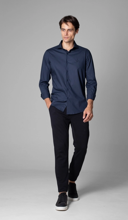 Camisa Manga Longa Lisa Slim Stretch