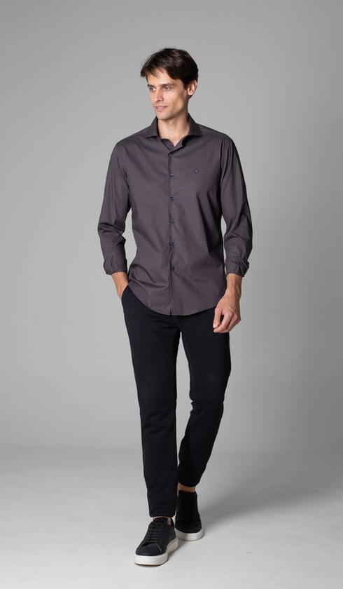 Camisa Manga Longa Lisa Slim Stretch