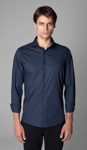 Camisa Manga Longa Lisa Slim Stretch