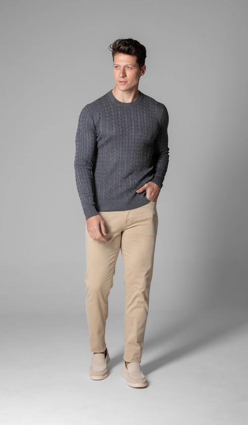 Malha Tricot Gola Careca Fantasia