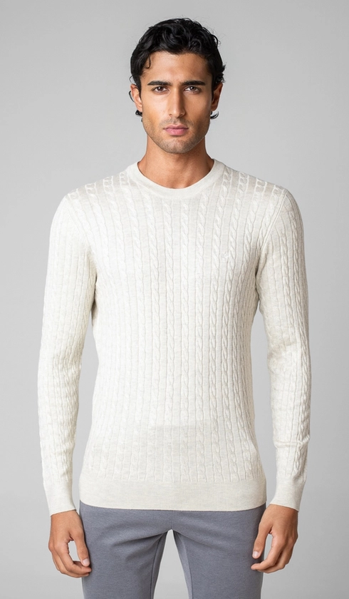 Malha Tricot Gola Careca Fantasia
