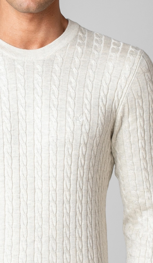 Malha Tricot Gola Careca Fantasia
