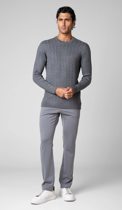 Malha Tricot Gola Careca Fantasia