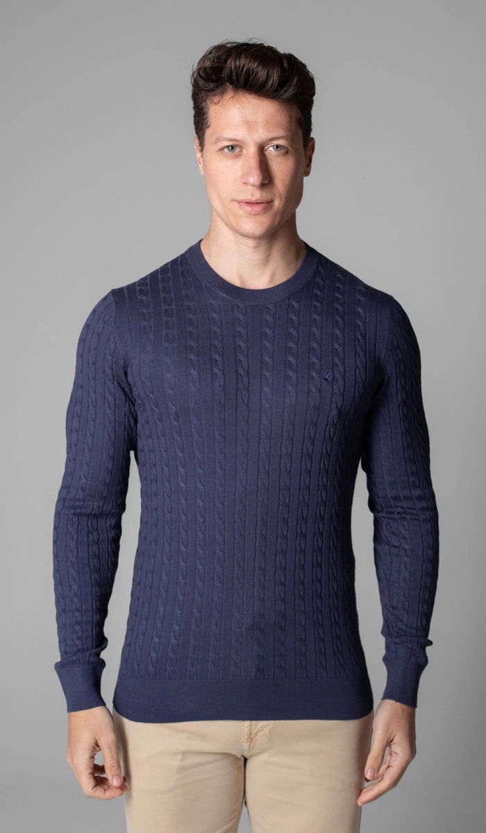Malha Tricot Gola Careca Fantasia — Brooksfield