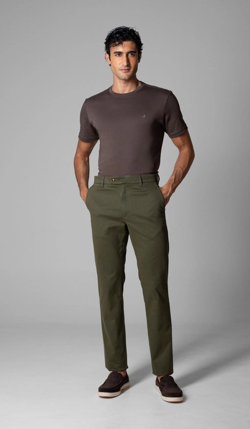 Calça de Sarja Bolso Faca com Stretch