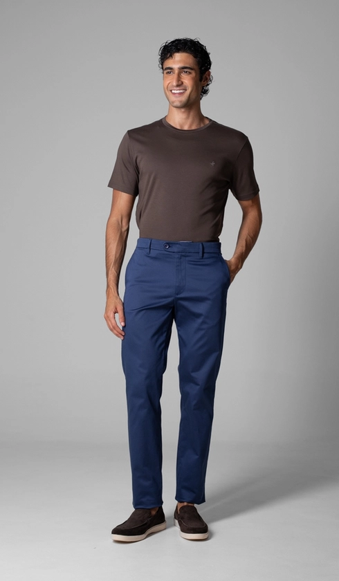 Calça de Sarja Bolso Faca com Stretch
